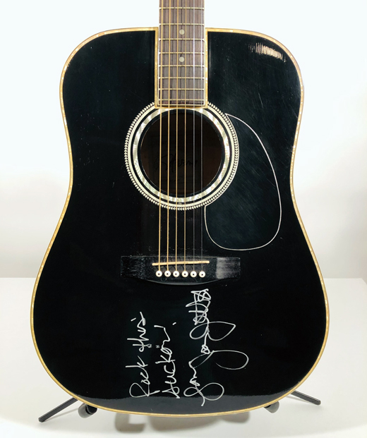 Elezan American Legacy Acoustic Guitar Signed By Joan Jett