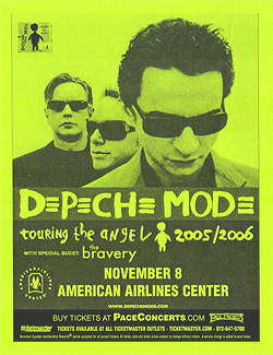 Depeche Mode - 2005 American Airlines Center Dallas, TX Handbill