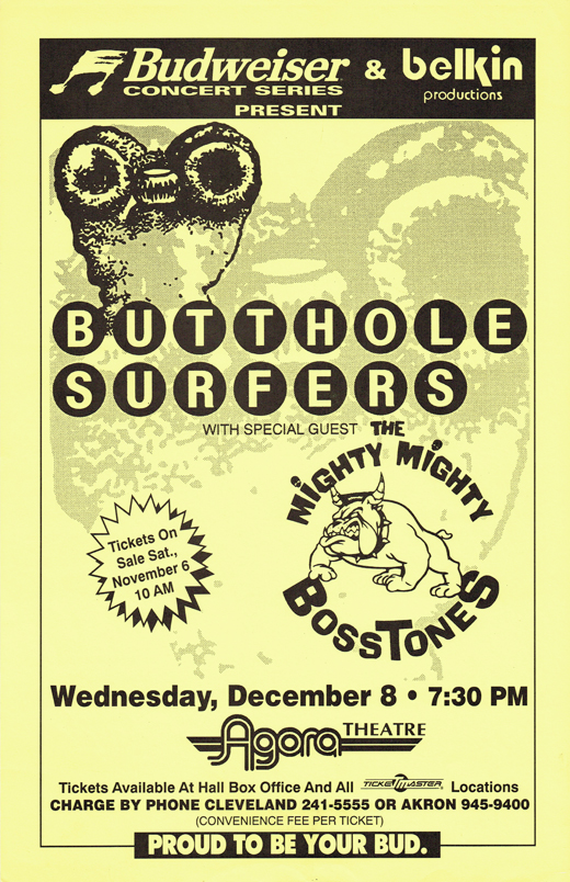Butthole Surfers / Mighty Mighty Bosstones - Agora Theater Cleveland, OH 11x17 Concert Poster