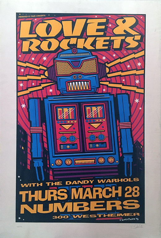 Love And Rockets Houston Numbers Concert Poster