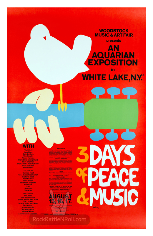 Woodstock - 1969 Vintage Design Concert Poster