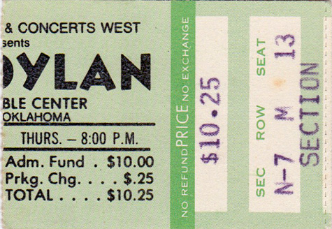 Bob Dylan 11-23-78 Lloyd Noble Center - Oklahoma, OK