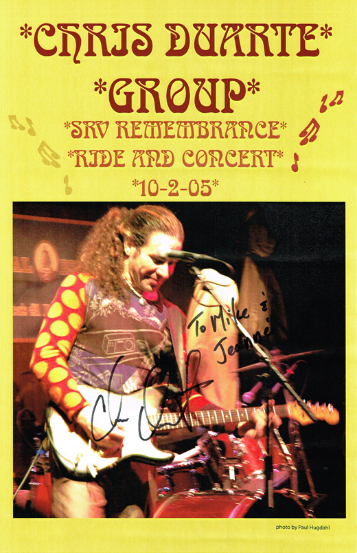 Chris Duarte - Stevie Ray Vaughan Ride 11x17 Concert Poster