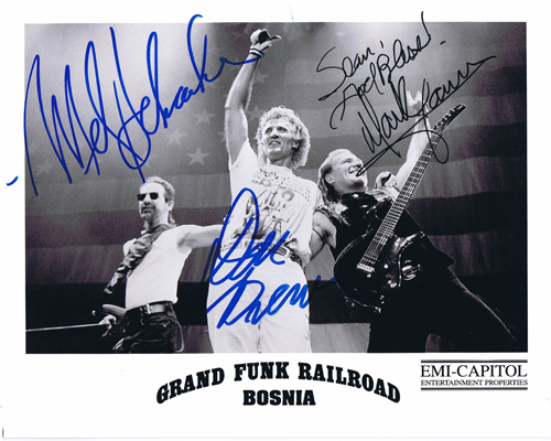 Grand Funk Railroad - Complete Group Signed 8x10 Promo Photo