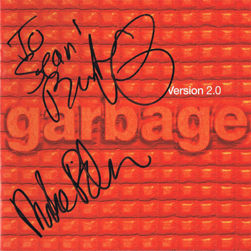 Garbage Verison 2.0 CD Cover Only Autograph
