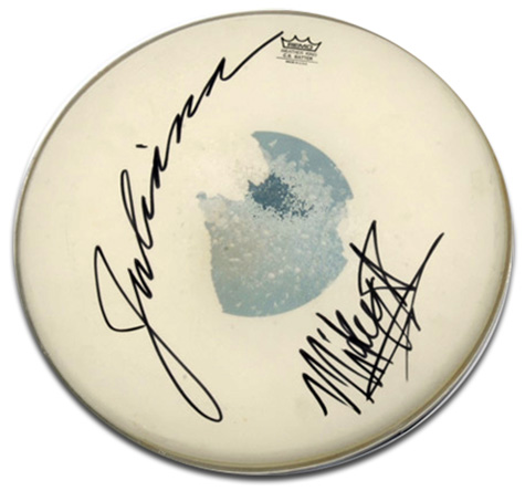 Juliana Hatfield and Mikey Welsh Signed Drum Head