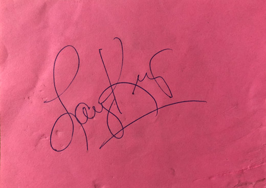 Larry King - 3x5 Autograph Pink Paper
