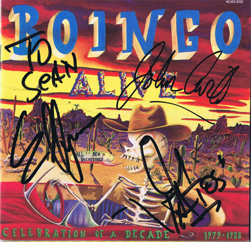 Oingo Boingo Celebration Of A Decade CD Cover Only Autograph