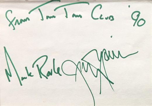 Tom Tom Club - Mark Roule Jerry Harrison 3x5 Autographed Paper