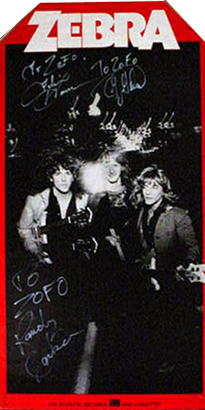 Zebra 1983 14x36 Debut Zebra Promo Poster - Complete Band