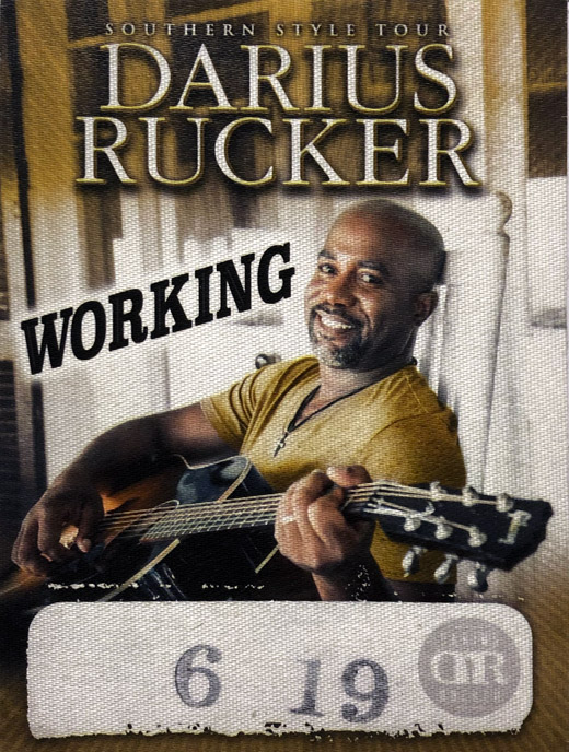 Darius Rucker - Southern Style Tour Backstage Working Pass