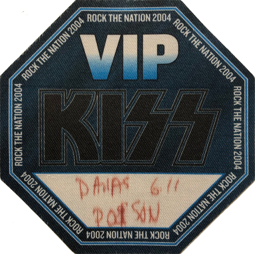 KISS - 2004 Rock The Nation Tour VIP Backstage Pass