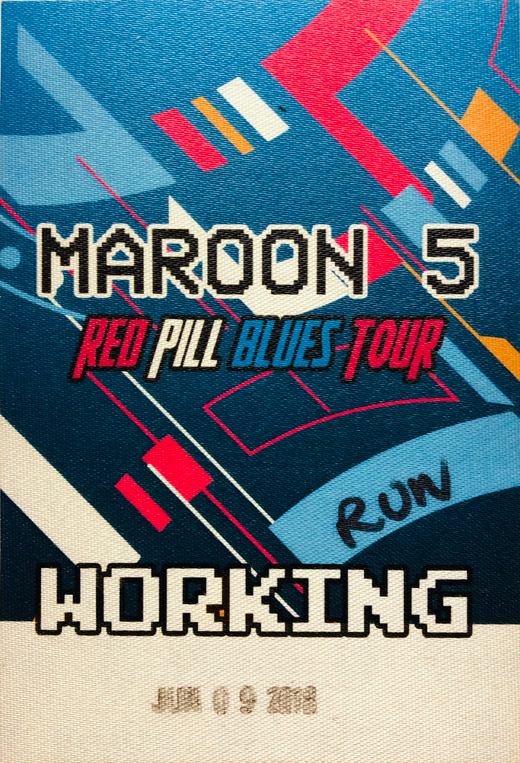 Maroon 5 - 2018 Red Pill Blues Tour Working Backstage Pass
