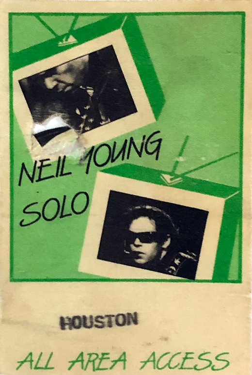 Neil Young - 1983 Solo Tour Access All Areas Backstage Pass