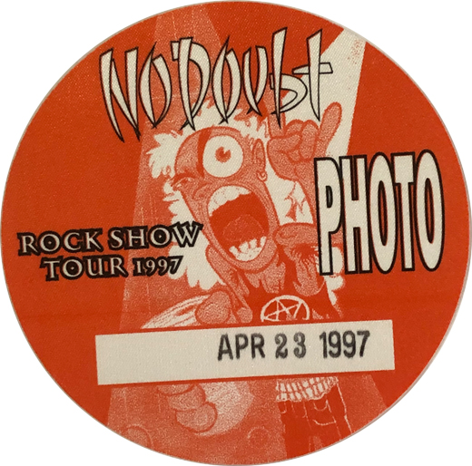No Doubt - 1997 Rock Show Tour Backstage Photo Pass