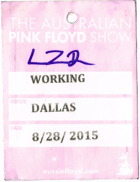 Pink Floyd - 2015 Australian Tribute Working Backstage Pass