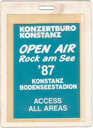 Santana - 1987 Open Air Festival Crew Laminate Pass