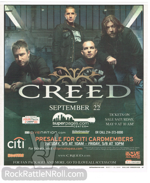 Creed - May 2008 Tour Concert Ad