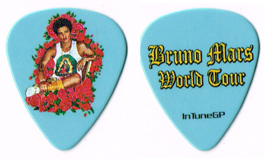 Bruno Mars - World Tour Concert Guitar Pick Face Logo Baby Blue