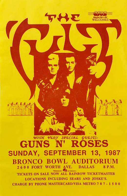 Guns N' Roses | The Cult - Dallas, TX Handbill
