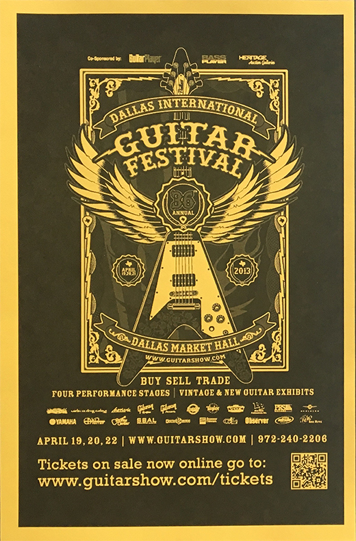 Guitar Show - 2013 36th Annual DIGF Dallas, TX Handbill
