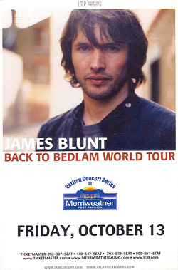 James Blunt - Columbia, MD Handbill