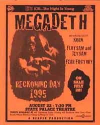 Megadeth / Korn / Flotsam and Jetsam / Fear Factory - Dallas, TX Handbill