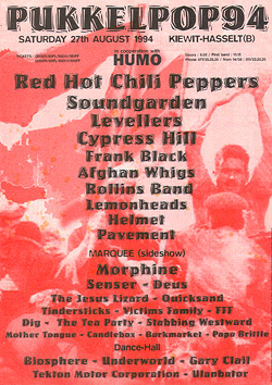 Red Hot Chili Peppers - Pukkelpop Belgium Handbill