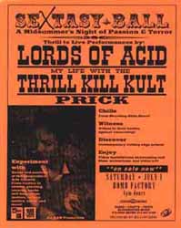 Sextasy Ball - Lords Of Acid / Thrill Kill Kult / Prick - Dallas, TX Handbill