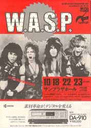WASP - 1984 Japanese Handbill