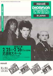 WASP Thompson Twins - 1985 Japanese Handbill