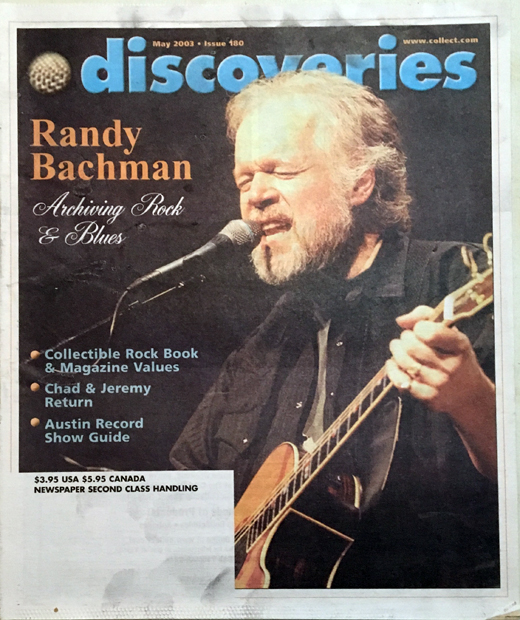 BTO - Randy Bachman Discoveries May 2003 Magazine Issue 180
