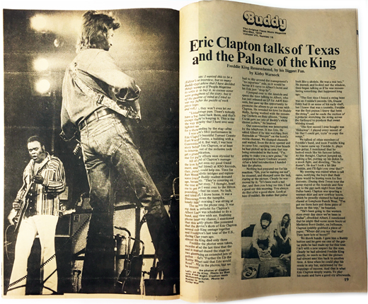 Eric Clapton - May 1976 Buddy Texas Magazine