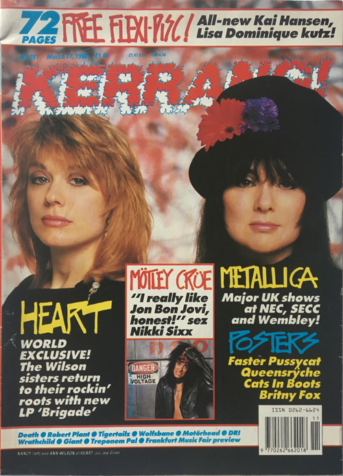 Heart Kerrang! Magazine March 17, 1990 N0. 281