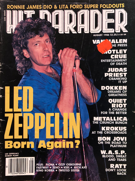 Led Zeppelin - August 1986 Hit Parader Magazine