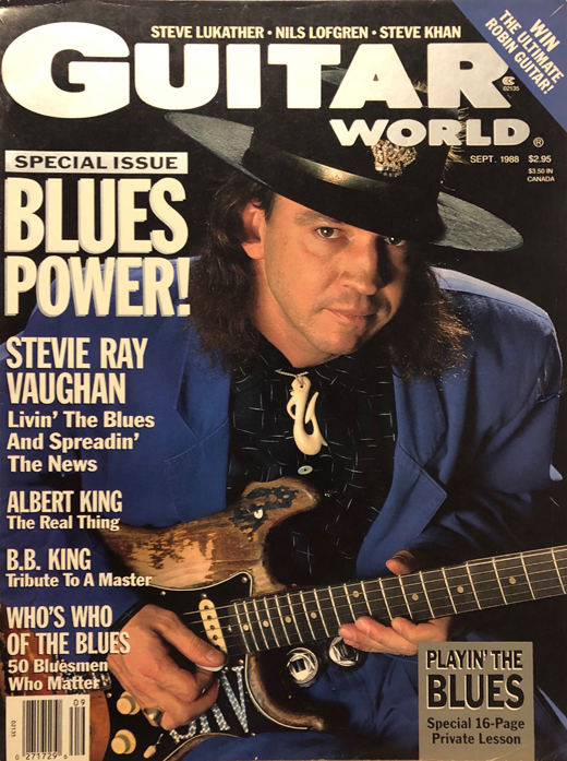 Stevie Ray Vaughan - September 1988 Guitar World Magazine