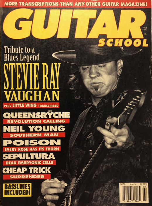 Stevie Ray Vaughan - March 1992 Guitar School Magazine