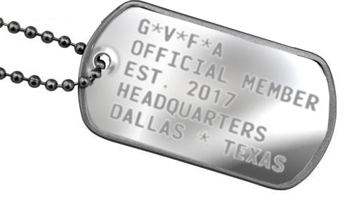 GVFA Limited Military Embossed GVFA Commemorative Dog Tag
