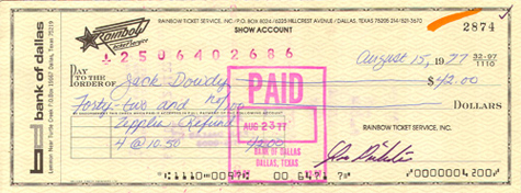 Led Zeppelin Rainbow TicketMaster Used Check