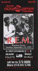 R.E.M. - 1995 TicketMaster Concert Guide