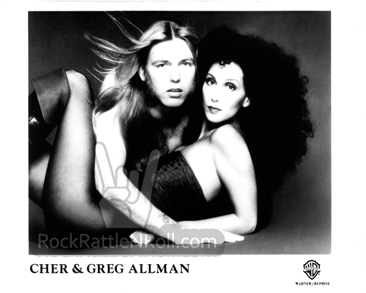 Classic Gregg Allman and Cher 8x10 BW Promo Photo - 04