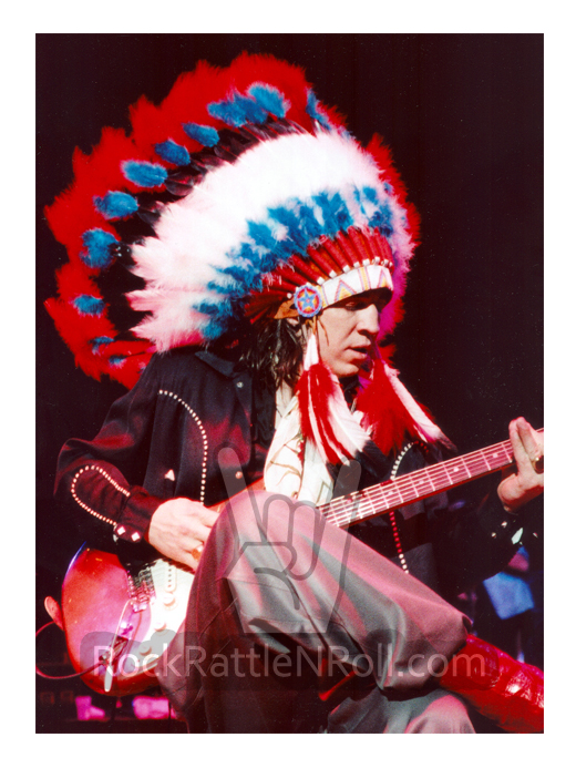 Stevie Ray Vaughan 1987 Live Alive Tour - Indian Head Dress - 12x16 - Photo - 01