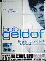 Original Bob Geldof German Concert Posters