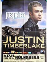 Original 2003 Justin Timeberlake German Concert Posters
