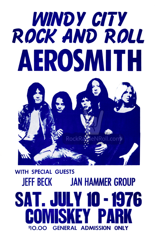 Aerosmith July 10, 1976 Comiskey Park Chicago, IL Concert Poster