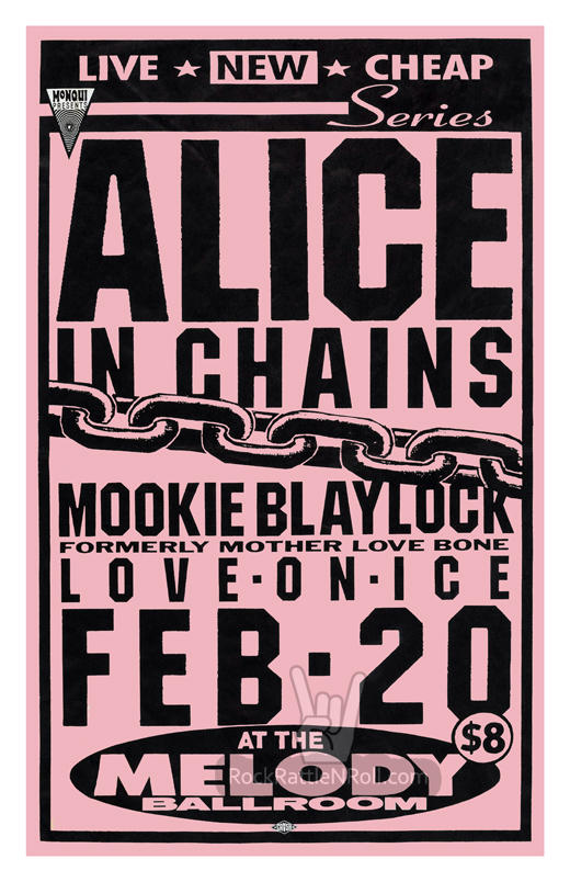 Alice In Chains - February 20, 1991 Melody Ballroom Portland, OR Concert Poster