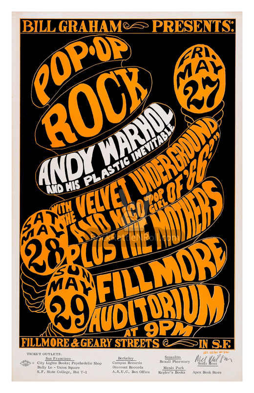Andy Warhol / Velvet Undgeround - 1966 Fillmore SF, CA Concert Poster