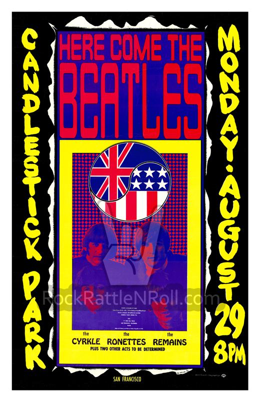 The Beatles - 1966 Candlestick Park SF, CA Concert Poster