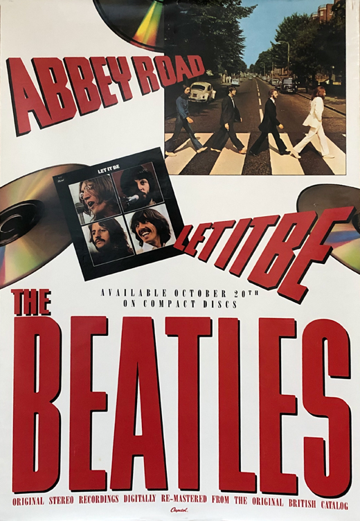 The Beatles - 1987 Abby Road Let It Be CD Promo Poster
