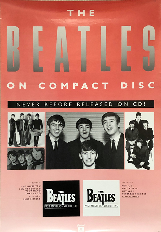The Beatles - 1988 Past Masters CD Promo Poster